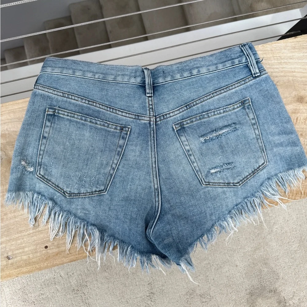 We The Free by Free People Loving Good Vibrations Blue Denim Shorts Festival 26 - Picture 6 of 8